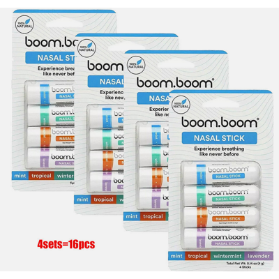 Unbranded (4set= 16pcs Nasal Stick ) 1-4set BoomBoom Essential Oil & Menthol Inhaler Aroma Unbranded (4set= 16pcs Nasal Stick ) 1-4set BoomBoom Essential Oil & Menthol Inhaler Aroma