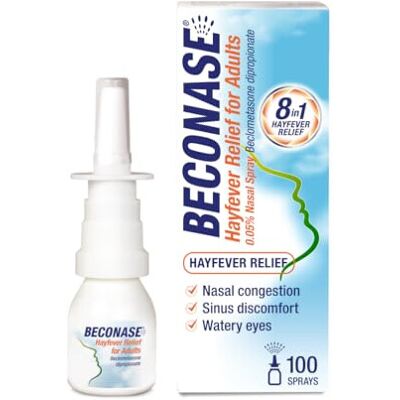 Beconase 8 in 1 Hayfever Relief Nasal Spray (100 Spray Bottle) - Long Lasting Ef Beconase 8 in 1 Hayfever Relief Nasal Spray (100 Spray Bottle) - Long Lasting Ef
