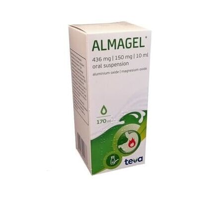 "TEVA PHARMA" ALMAGEL 170ml Oral Suspension Stomach Aches & Ulcer Symptoms "TEVA PHARMA" ALMAGEL 170ml Oral Suspension Stomach Aches & Ulcer Symptoms