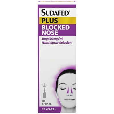 Sudafed Plus Blocked Nose Spray (1 x 10ml) Nasal Congestion Relief Sudafed Plus Blocked Nose Spray (1 x 10ml) Nasal Congestion Relief