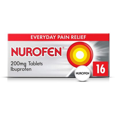 Nurofen Ibuprofen 200mg Tablets, 16 Caplets for Headache, Migraine, Back Pain, C Nurofen Ibuprofen 200mg Tablets, 16 Caplets for Headache, Migraine, Back Pain, C