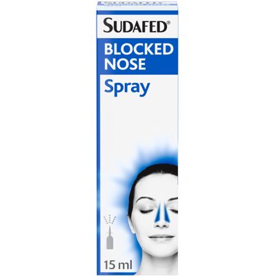 Sudafed Blocked Nose Spray (1 x 15ml), Relief from Congestion Caused by Cold and Sudafed Blocked Nose Spray (1 x 15ml), Relief from Congestion Caused by Cold and
