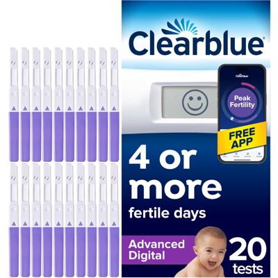 Clearblue Advanced 20 Digital Ovulation Tests, Typically IDENTIFIES at Least 2X Clearblue Advanced 20 Digital Ovulation Tests, Typically IDENTIFIES at Least 2X