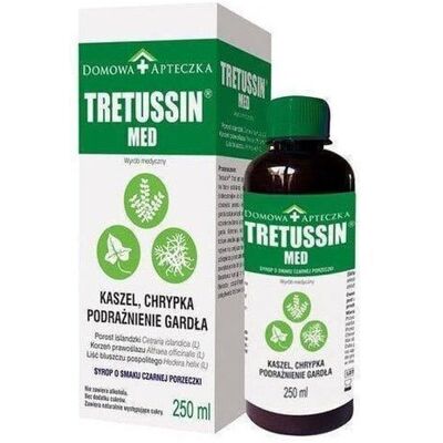 Domova Tretussin Med Kaszel, Chrypka, Podraznienie Gardla - 250 millilitres Domova Tretussin Med Kaszel, Chrypka, Podraznienie Gardla - 250 millilitres