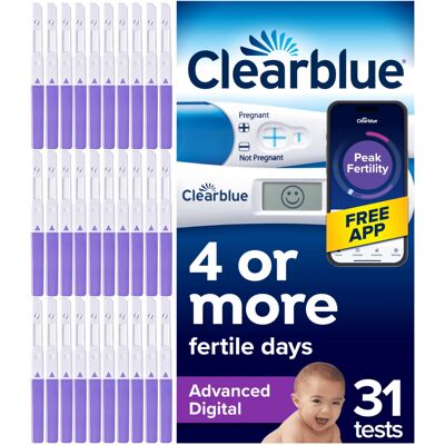 Clearblue Advanced Digital Ovulation & Pregnancy Test, 30 Ovulation Tests, 1 Pre Clearblue Advanced Digital Ovulation & Pregnancy Test, 30 Ovulation Tests, 1 Pre
