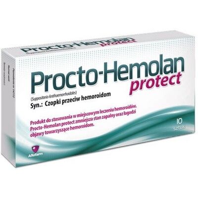AFLOFARM Procto-Hemolan Protect 10x Suppositories Hemorrhoids piles czopków czopki hemoro AFLOFARM Procto-Hemolan Protect 10x Suppositories Hemorrhoids piles czopków czopki hemoro