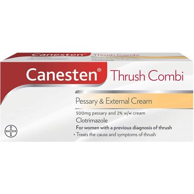 Canesten Thrush Combi Pessary & External Cream for Thrush Treatment Canesten Thrush Combi Pessary & External Cream for Thrush Treatment