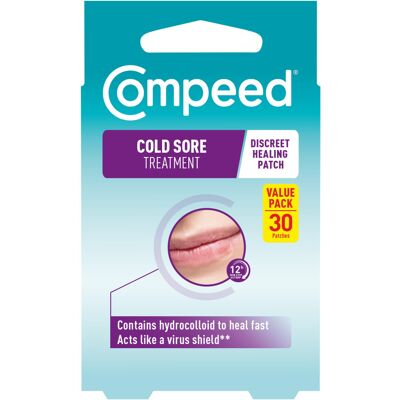 Compeed Hydrocolloid Cold Sore Treatment Patches (30 Invisible Plasters for Cold Compeed Hydrocolloid Cold Sore Treatment Patches (30 Invisible Plasters for Cold