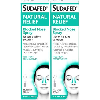 Sudafed Natural Relief Blocked Nose Spray, Cleanses and Hydrates The Nasal Passa Sudafed Natural Relief Blocked Nose Spray, Cleanses and Hydrates The Nasal Passa