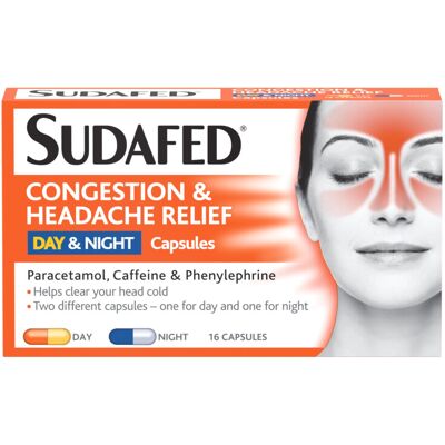 Sudafed Congestion & Headache Relief Day & Night Capsules (Pack of Sudafed Congestion & Headache Relief Day & Night Capsules (Pack of