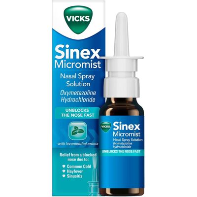 Vicks Sinex Micromist, Decongestant Nasal Spray for Blocked Nose Due Vicks Sinex Micromist, Decongestant Nasal Spray for Blocked Nose Due