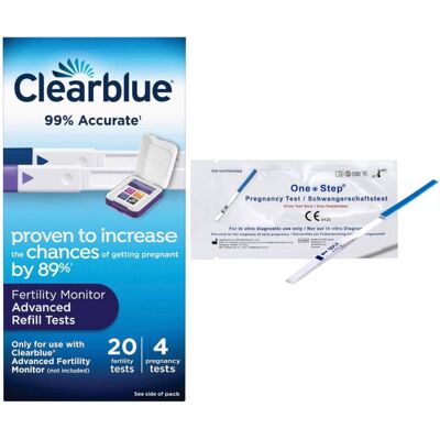 20 x CLEARBLUE Fertility Monitor Sticks - Dual Advanced Tests + 5 Pregnancy Kits 20 x CLEARBLUE Fertility Monitor Sticks - Dual Advanced Tests + 5 Pregnancy Kits