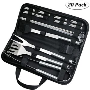 Unbranded 20Pcs Barbecue Tool, Stainless Steel BBQ Tools Sets BBQ Grill Tool Kit Unbranded 20Pcs Barbecue Tool, Stainless Steel BBQ Tools Sets BBQ Grill Tool Kit