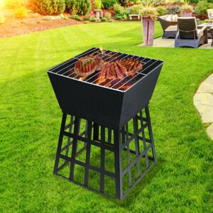Unbranded BBQ Portable Fire Pit Brazier Square Round Camping Party Barbecue Unbranded BBQ Portable Fire Pit Brazier Square Round Camping Party Barbecue