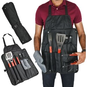 ASAB 7pc BBQ Cooking Tool Wooden Utensil Set Barbecue Grilling Apron Spatula Tongs ASAB 7pc BBQ Cooking Tool Wooden Utensil Set Barbecue Grilling Apron Spatula Tongs