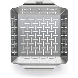 Weber Deluxe Grilling Basket, Small, stainless steel with high sides, Mixed, 6.4 Weber Deluxe Grilling Basket, Small, stainless steel with high sides, Mixed, 6.4