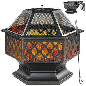 Unbranded Fire Pit BBQ Firepit Brazier Stove Patio Heater Grill Garden Hexagonal Unbranded Fire Pit BBQ Firepit Brazier Stove Patio Heater Grill Garden Hexagonal
