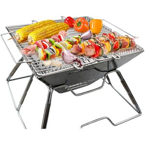 GreenZech 31x31x22cm Folding BBQ Barbecue Grill Portable Outdoor Home BBQ Tools Easy Insta GreenZech 31x31x22cm Folding BBQ Barbecue Grill Portable Outdoor Home BBQ Tools Easy Insta