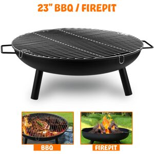 DENNY INT LTD 23" Large Round Steel Fire Pit Garden Patio Camping Heater Burner Bowl BBQ Gril DENNY INT LTD 23" Large Round Steel Fire Pit Garden Patio Camping Heater Burner Bowl BBQ Gril