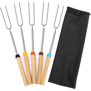 YOHOU Marshmallow Roasting Sticks Smores Skewers For Fire Pit 5Pcs 32Inch Telescoping YOHOU Marshmallow Roasting Sticks Smores Skewers For Fire Pit 5Pcs 32Inch Telescoping
