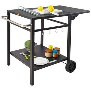 VEVOR Outdoor Grill Dining Cart with Double-Shelf, BBQ Movable Food Prep Table, VEVOR Outdoor Grill Dining Cart with Double-Shelf, BBQ Movable Food Prep Table,