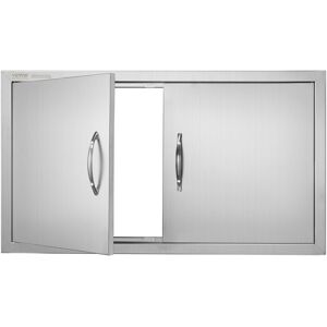 VEVOR BBQ Access Door, 34W x 19H Inch Double Outdoor Kitchen Door, Stainless Ste VEVOR BBQ Access Door, 34W x 19H Inch Double Outdoor Kitchen Door, Stainless Ste