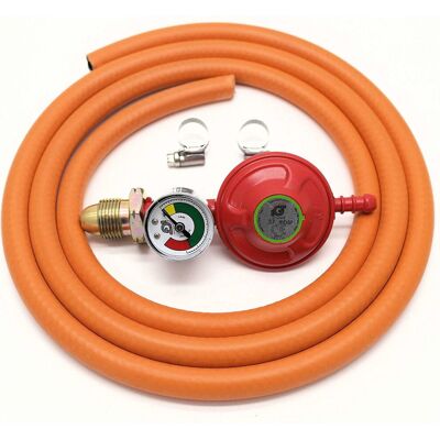 Igt-Continental Products Igt 37Mbar Propane Gas Regulator With Pressure Gauge & 2 M Hose Kit With 2 Clips Igt-Continental Products Igt 37Mbar Propane Gas Regulator With Pressure Gauge & 2 M Hose Kit With 2 Clips
