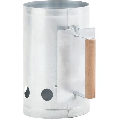 vidaXL Chimney Starter - Galvanized Steel - Charcoal Grill Accessory vidaXL Chimney Starter - Galvanized Steel - Charcoal Grill Accessory