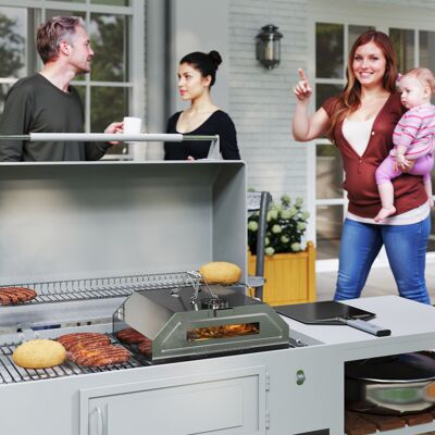 Outsunny Outdoor BBQ Pizza Oven with Thermometer for Gas/Charcoal BBQ Grills Outsunny Outdoor BBQ Pizza Oven with Thermometer for Gas/Charcoal BBQ Grills