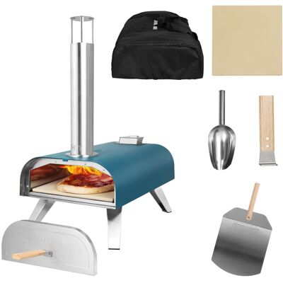 George Foreman Outdoor 12" Wood Pellet Portable Wood Fired Pizza Oven in Teal wi George Foreman Outdoor 12" Wood Pellet Portable Wood Fired Pizza Oven in Teal wi