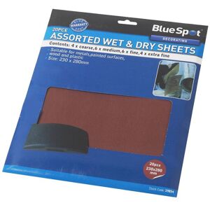 BlueSpot 20 Piece Wet & Dry Sandpaper Set - Fine Blue Spot Sand Paper Extra Mixed - 20 w BlueSpot 20 Piece Wet & Dry Sandpaper Set - Fine Blue Spot Sand Paper Extra Mixed - 20 w
