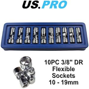 US PRO 10pc 3/8dr Flexi Flexible Universal Sockets Set Metric 1693 US PRO 10pc 3/8dr Flexi Flexible Universal Sockets Set Metric 1693
