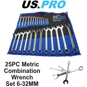 US PRO 25pc Metric Combination Spanner Wrench Set 6 - 32mm 3232 US PRO 25pc Metric Combination Spanner Wrench Set 6 - 32mm 3232