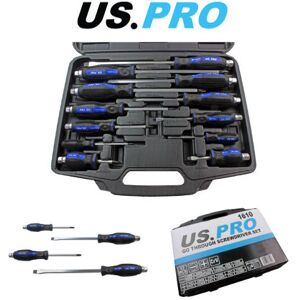 US PRO 12PC Go Through Screwdriver Set Slotted + Philips 1610 US PRO 12PC Go Through Screwdriver Set Slotted + Philips 1610