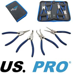 US PRO 4PC 7" 180mm NI-FE Circlip Pliers Internal And External Tool Set 2278 US PRO 4PC 7" 180mm NI-FE Circlip Pliers Internal And External Tool Set 2278