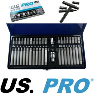 US PRO Tools 42pc Set Hex Allen Torx Star Spline Bit Sockets 3/8" 1/2"d 1486 US PRO Tools 42pc Set Hex Allen Torx Star Spline Bit Sockets 3/8" 1/2"d 1486