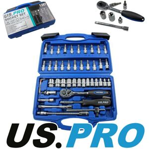 US PRO TOOLS 1/4" DRIVE RATCHET SOCKET SET 4~14mm Hex Torx Screw Bits 1387 US PRO TOOLS 1/4" DRIVE RATCHET SOCKET SET 4~14mm Hex Torx Screw Bits 1387