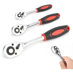 Unbranded 3PCS 1/2" 3/8" & 1/4" Ratchet Set Drive Heavy Duty Ratchet Socket Unbranded 3PCS 1/2" 3/8" & 1/4" Ratchet Set Drive Heavy Duty Ratchet Socket