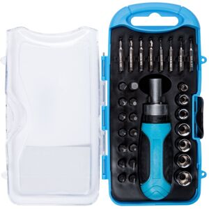 BlueSpot 12623 30 Piece Ratchet Screwdriver and Socket Set BlueSpot 12623 30 Piece Ratchet Screwdriver and Socket Set