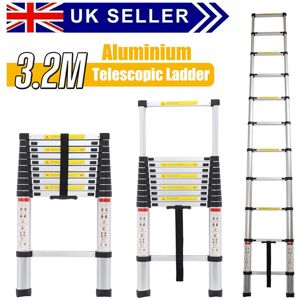 Unbranded 3.2M Aluminum Telescopic Ladder Portable Extension Ladders EN131 Unbranded 3.2M Aluminum Telescopic Ladder Portable Extension Ladders EN131
