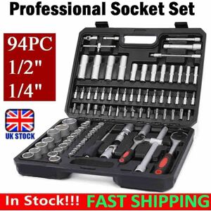Unbranded 94PC 1/2" 1/4" Socket Set & Screwdriver Bit Torx Wrench Ratchet Case Unbranded 94PC 1/2" 1/4" Socket Set & Screwdriver Bit Torx Wrench Ratchet Case