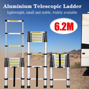 Unbranded 6.2M 16-Step Portable Telescopic Ladder Aluminium Long Extension Unbranded 6.2M 16-Step Portable Telescopic Ladder Aluminium Long Extension