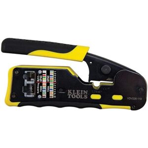 Klein Tools Pass-Thru Modular Wire Crimper, All-in-One Tool Cuts, Strips, Crimps Klein Tools Pass-Thru Modular Wire Crimper, All-in-One Tool Cuts, Strips, Crimps