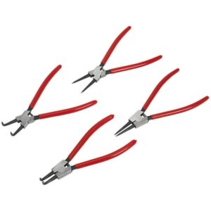 Loops 4 Piece 230mm Circlip Pliers Set - Internal / External - Spring Loaded Jaws Loops 4 Piece 230mm Circlip Pliers Set - Internal / External - Spring Loaded Jaws