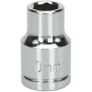 Loops 10mm Chrome Plated Drive Socket - 1/2" Square Drive - High Grade Carbon Steel Loops 10mm Chrome Plated Drive Socket - 1/2" Square Drive - High Grade Carbon Steel