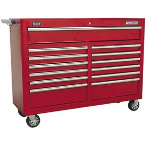 Loops 1290 x 465 x 1005mm 13 Drawer RED Portable Tool Chest Locking Mobile Storage Box Loops 1290 x 465 x 1005mm 13 Drawer RED Portable Tool Chest Locking Mobile Storage Box