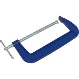 Loops 250mm Heavy Duty Forged G-Clamp - 25mm Throat - Threaded Screw Clamp Swivel Tip Loops 250mm Heavy Duty Forged G-Clamp - 25mm Throat - Threaded Screw Clamp Swivel Tip