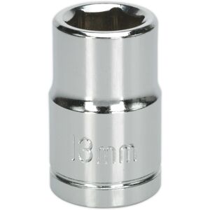 Loops 13mm Chrome Plated Drive Socket - 1/2" Square Drive - High Grade Carbon Steel Loops 13mm Chrome Plated Drive Socket - 1/2" Square Drive - High Grade Carbon Steel