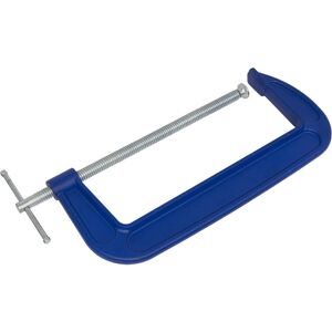 Loops 300mm Heavy Duty Forged G-Clamp - 25mm Throat - Threaded Screw Clamp Swivel Tip Loops 300mm Heavy Duty Forged G-Clamp - 25mm Throat - Threaded Screw Clamp Swivel Tip