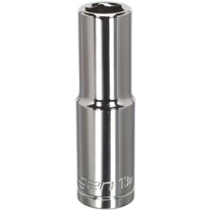 Loops 13mm Chrome Plated Deep Drive Socket - 1/2" Square Drive High Grade Carbon Steel Loops 13mm Chrome Plated Deep Drive Socket - 1/2" Square Drive High Grade Carbon Steel